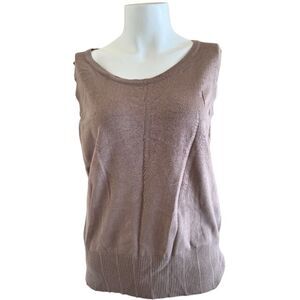 Merona XL women’s sweater taupe brown sleeveless cotton round neck